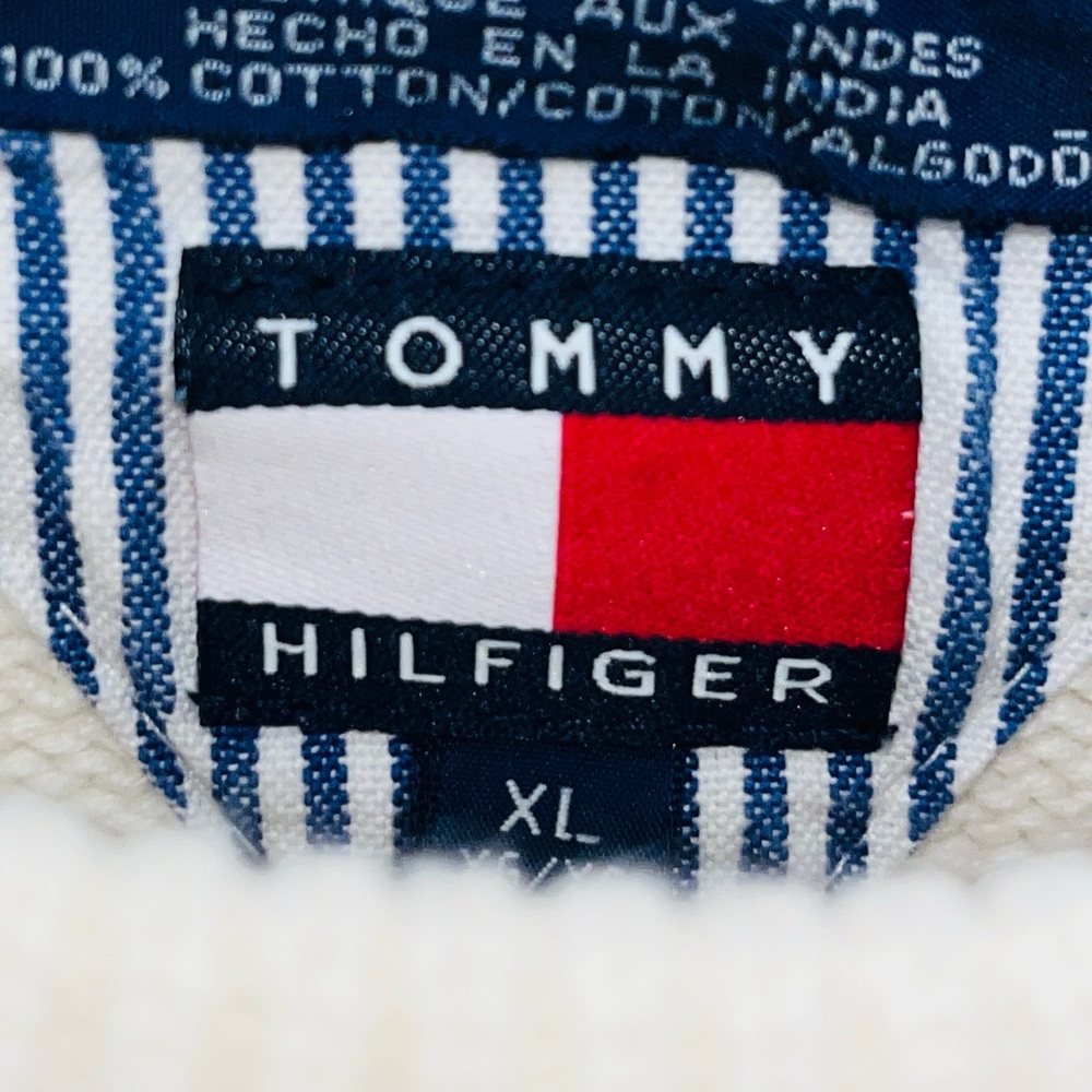 Tommy Hilfiger Crewneck Sweater Women’s XL White Crest Preppy Classic Heritage - Picture 5 of 5